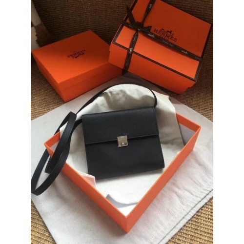 Hermes Clutch Epsom calfskin cross-body bag H0589 black