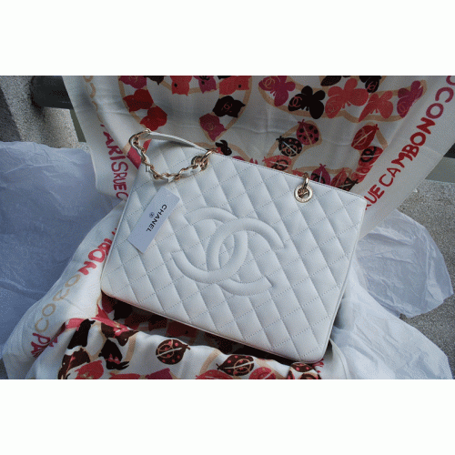 Chanel 2011 GST Caviar Leather Handbag 36092  White