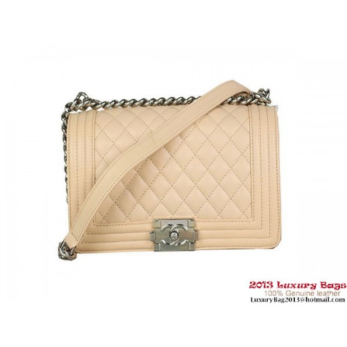 2013 Boy Chanel Flap Shoulder Bag Classic Cannage Patterns A67025 Apricot