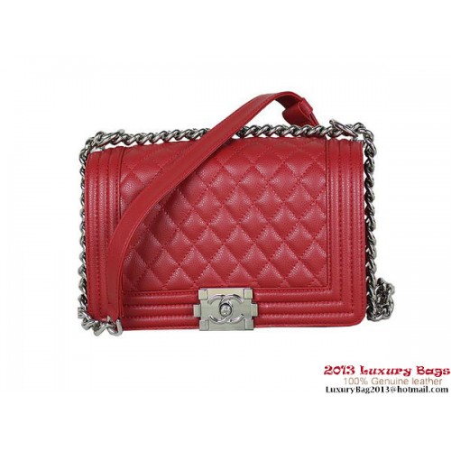 2013 Boy Chanel Flap Shoulder Bag Classic Cannage Patterns A67025 Red
