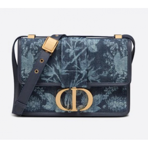 30 MONTAIGNE BAG Blue Dior Flowers Denim M9203UJD