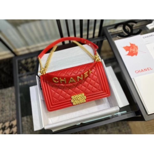 BOY CHANEL flap bag A67086 red