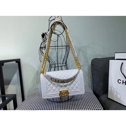 BOY CHANEL flap bag A67086 white
