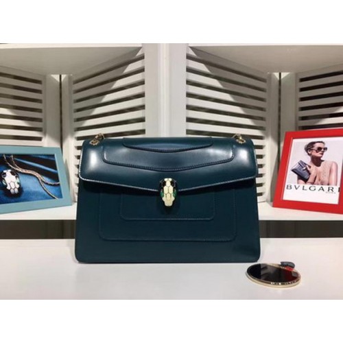 BVLGARI Medium Shoulder Bag Calfskin Leather BG2281 Blue