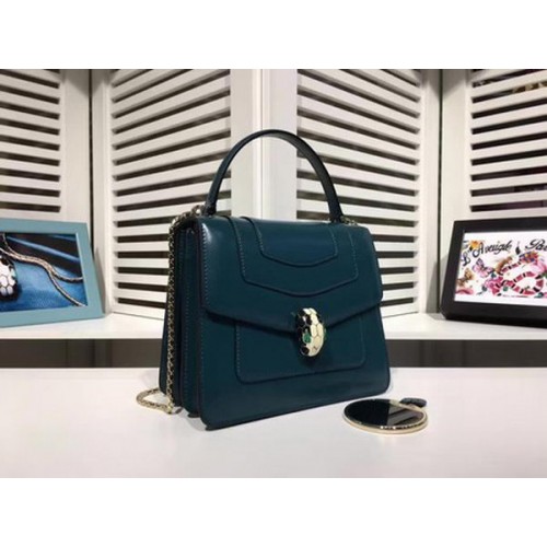 BVLGARI Serpenti Forever Bag Patent Leather BG2280 Blue