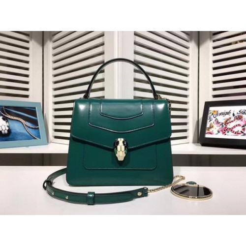 BVLGARI Serpenti Forever Bag Patent Leather BG2280 Green