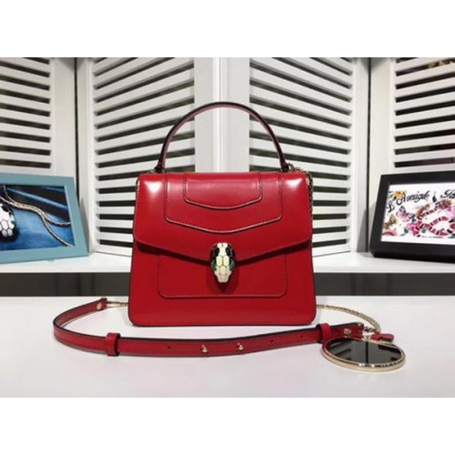 BVLGARI Serpenti Forever Bag Patent Leather BG2280 Red