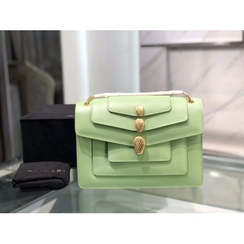 BVLGARI Serpenti Forever leather shoulder bag B288620 green