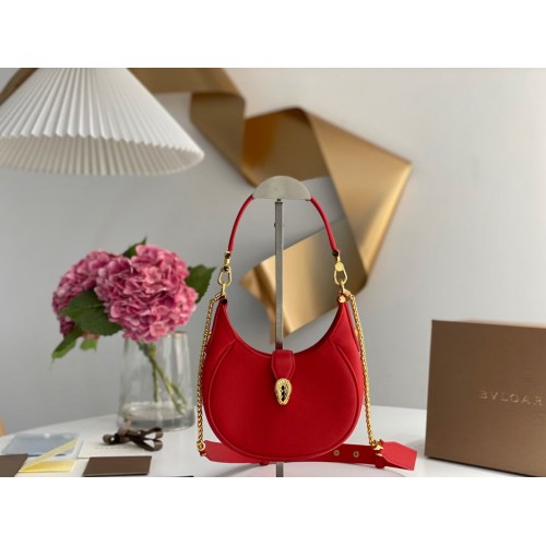 BVLGARI Shoulder Bag Calfskin Leather B281632 RED