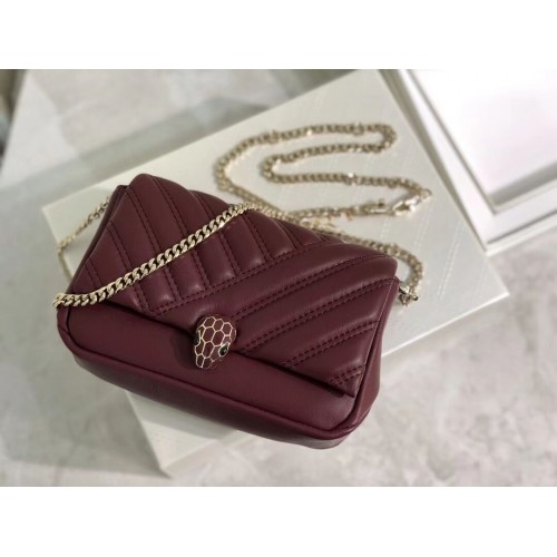 BVLGARI Shoulder Bag Calfskin Leather B288760 Burgundy