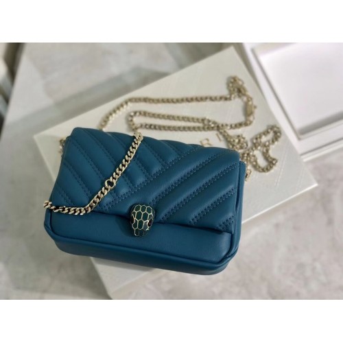 BVLGARI Shoulder Bag Calfskin Leather B288760 blue