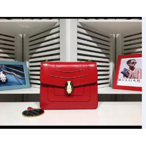 BVLGARI mini Shoulder Bag Calfskin Leather BG2283 Red