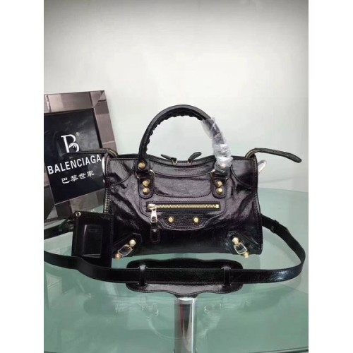 Balenciaga Giant City Gold Studs Handbag 084333 Black