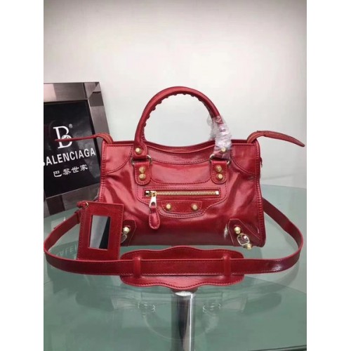 Balenciaga Giant City Gold Studs Handbag 084333 Red