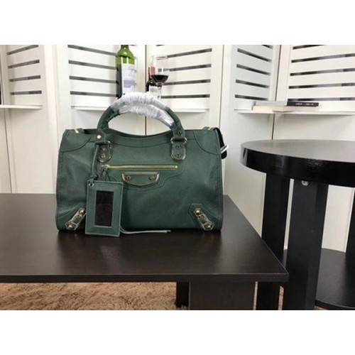 Balenciaga Giant City Gold Studs Handbag B084334 Green