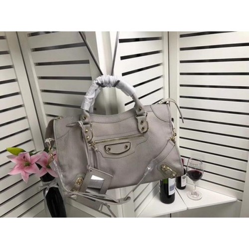 Balenciaga Giant City Gold Studs Handbag B084334 Light Grey