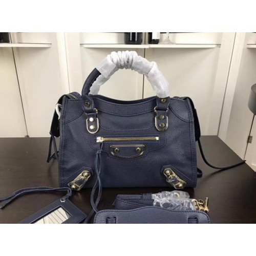 Balenciaga Giant City Gold Studs Handbag B084335 Blue