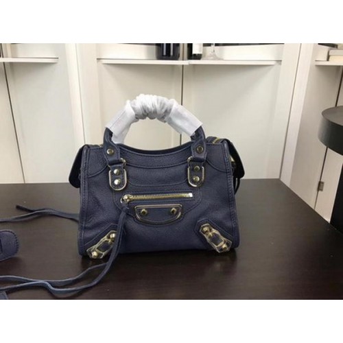 Balenciaga Giant City Gold Studs Handbag B084336 Blue