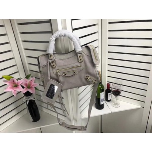 Balenciaga Giant City Gold Studs Handbag B084336 Light Grey