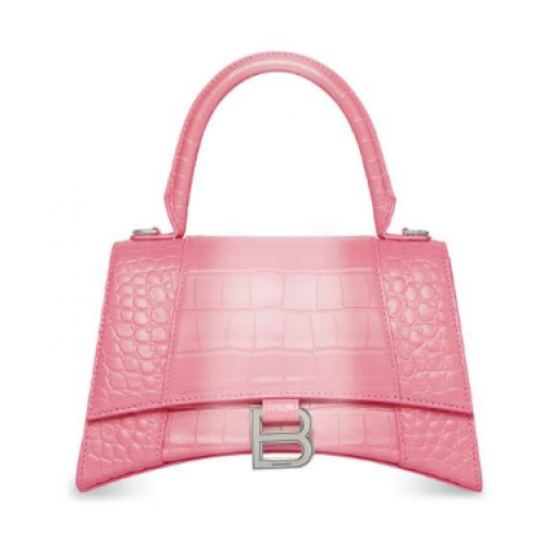 Balenciaga HOURGLASS SMALL HANDBAG EMBOSSED CALFSKIN 59354 pink