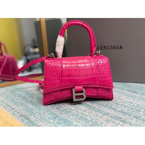 Balenciaga Hourglass XS Top Handle Bag 28331S neon pink