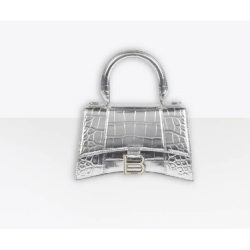 Balenciaga Hourglass XS Top Handle Bag 28331S silver