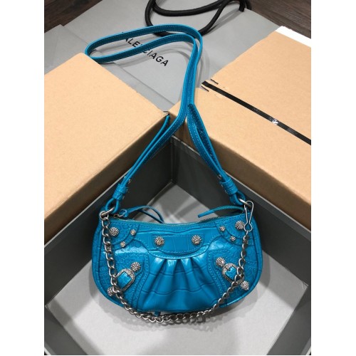 Balenciaga LE CAGOLE MINI PURSE WITH CHAIN 6958141 blue