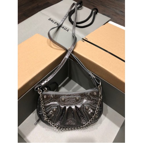 Balenciaga LE CAGOLE MINI PURSE WITH CHAIN 6958141 gray