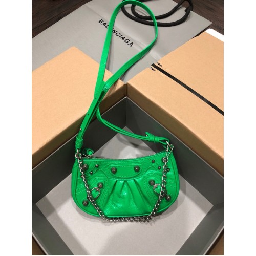Balenciaga LE CAGOLE MINI PURSE WITH CHAIN 6958141 green