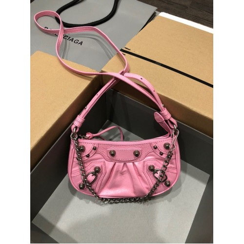 Balenciaga LE CAGOLE MINI PURSE WITH CHAIN 6958141 pink