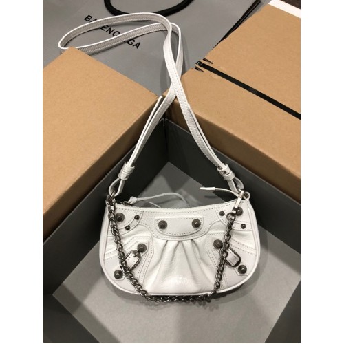 Balenciaga LE CAGOLE MINI PURSE WITH CHAIN 6958141 white