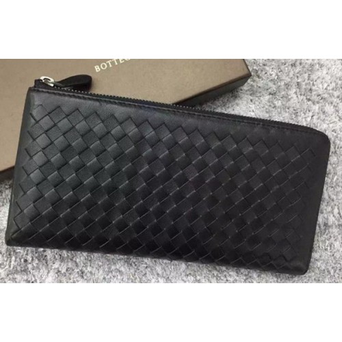 Bottega Veneta Intrecciato Leather Clutch BV144077 Black