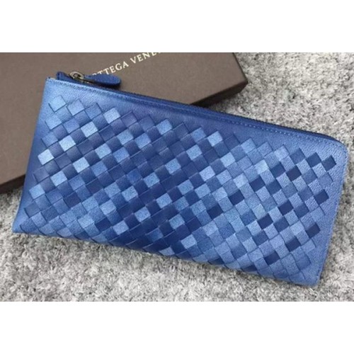 Bottega Veneta Intrecciato Leather Clutch BV144077 Blue