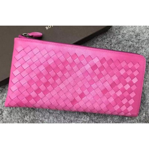 Bottega Veneta Intrecciato Leather Clutch BV144077 Rosy