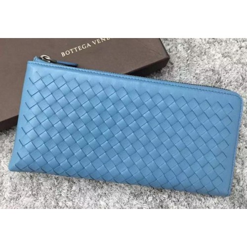 Bottega Veneta Intrecciato Leather Clutch BV144077 SkyBlue