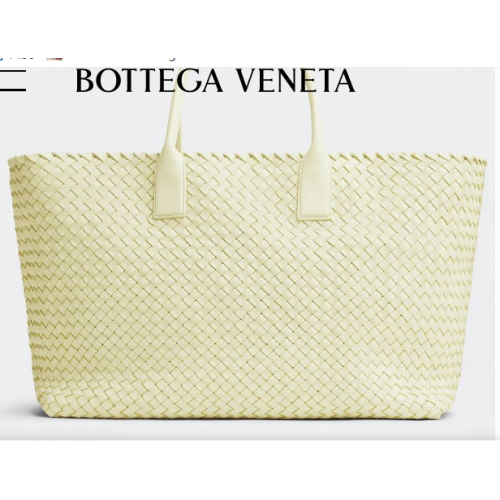 Bottega Veneta Large intreccio leather tote bag 608811 Zest washed
