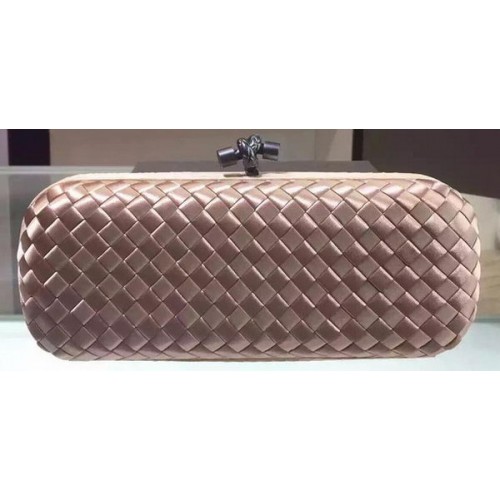 Bottega Veneta STRETCH Knot Sheepskin Leather Clutch BV8651 Light Gold
