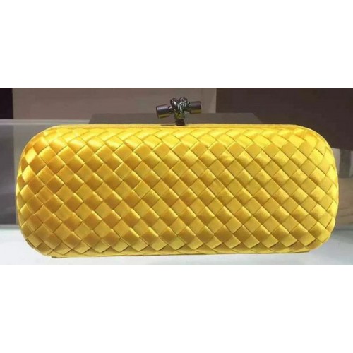 Bottega Veneta STRETCH Knot Sheepskin Leather Clutch BV8651 Yellow
