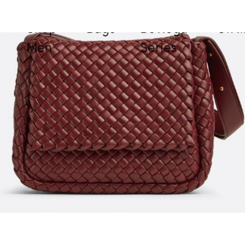 Bottega Veneta Small padded intreccio leather shoulder bag 709418 Bordeaux