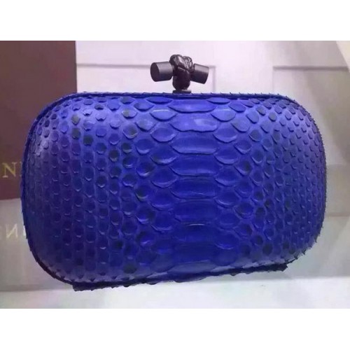 Bottega Veneta Snake Leather Knot Clutch BV8653 Blue
