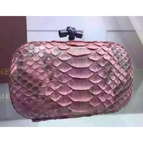 Bottega Veneta Snake Leather Knot Clutch BV8653 Pink