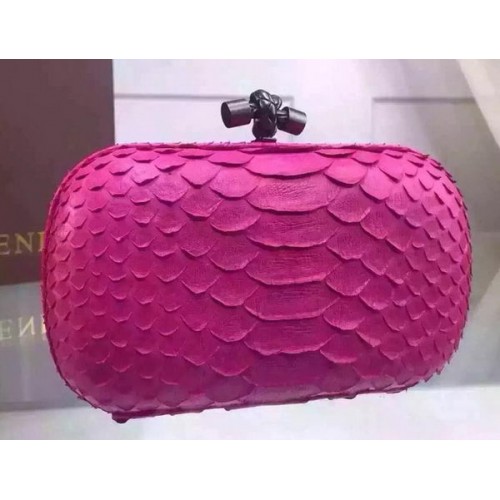 Bottega Veneta Snake Leather Knot Clutch BV8653 Rose