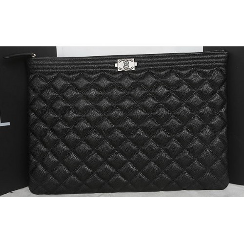Boy Chanel Cannage Pattern Clutch A69254 Black