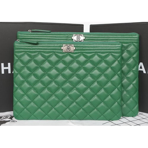 Boy Chanel Cannage Pattern Clutch A69254 Green