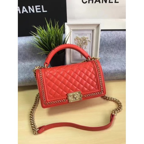 Boy Chanel Flap Bag Original Calfskin Leather A67086B Red