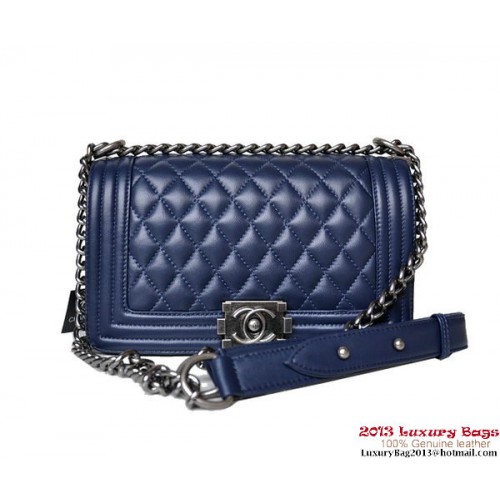 Boy Chanel Flap Shoulder Bag A67086 Sheepskin RoyalBlue