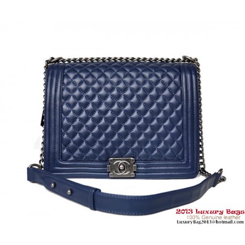 Boy Chanel Flap Shoulder Bag A67087 Sheepskin RoyalBlue