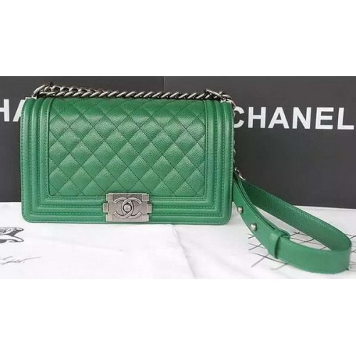 Boy Chanel Flap Shoulder Bag Caviar Leather A67086 Green