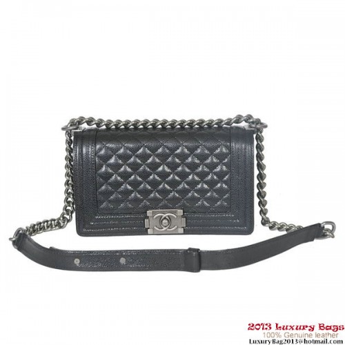 Boy Chanel Flap Shoulder Bag Classic Cannage Patterns A30172 Black