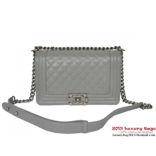Boy Chanel Flap Shoulder Bag Classic Cannage Patterns A67086 Grey
